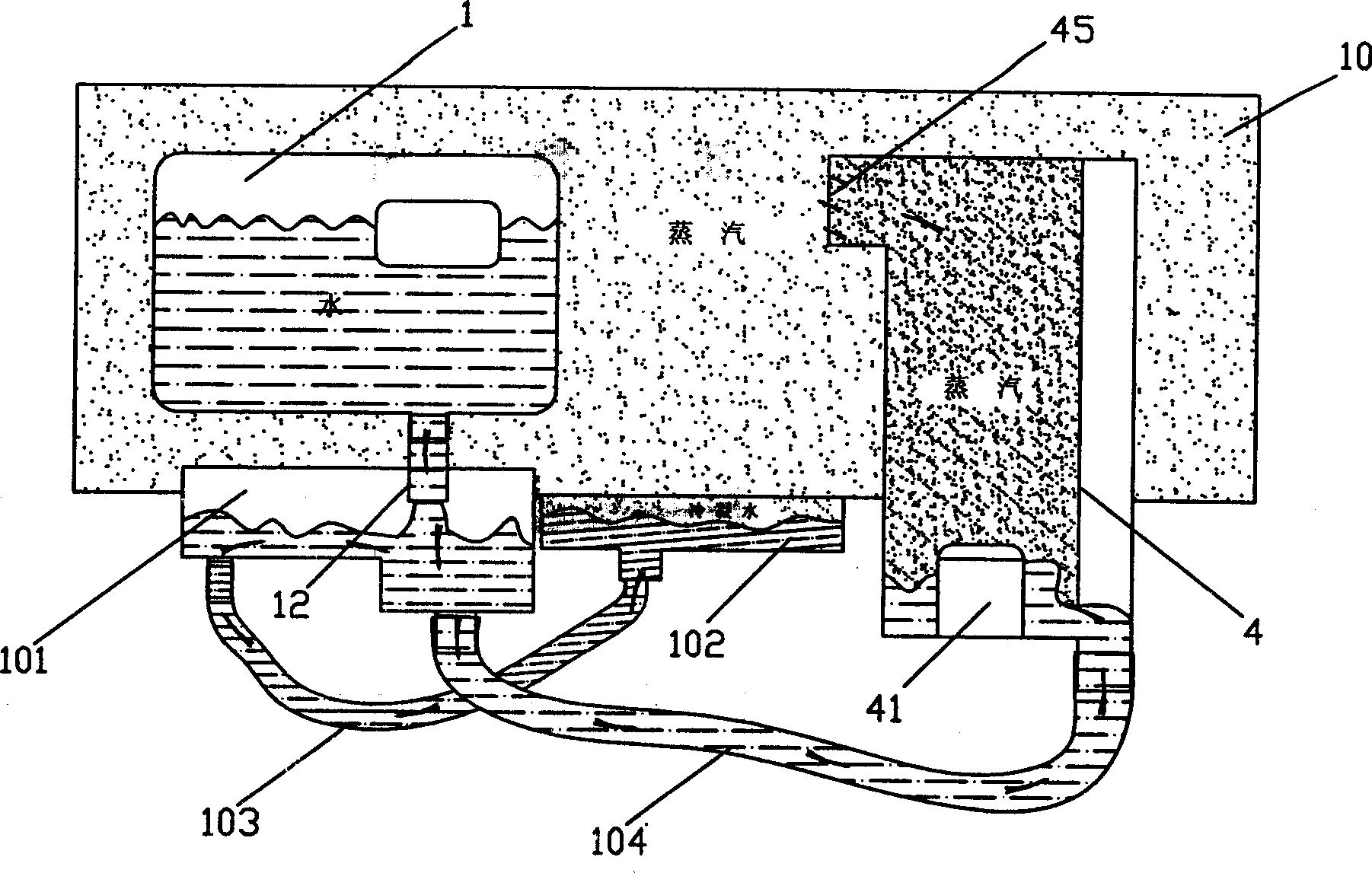 Cooking method by using steam circulation heating, and utensils therefor