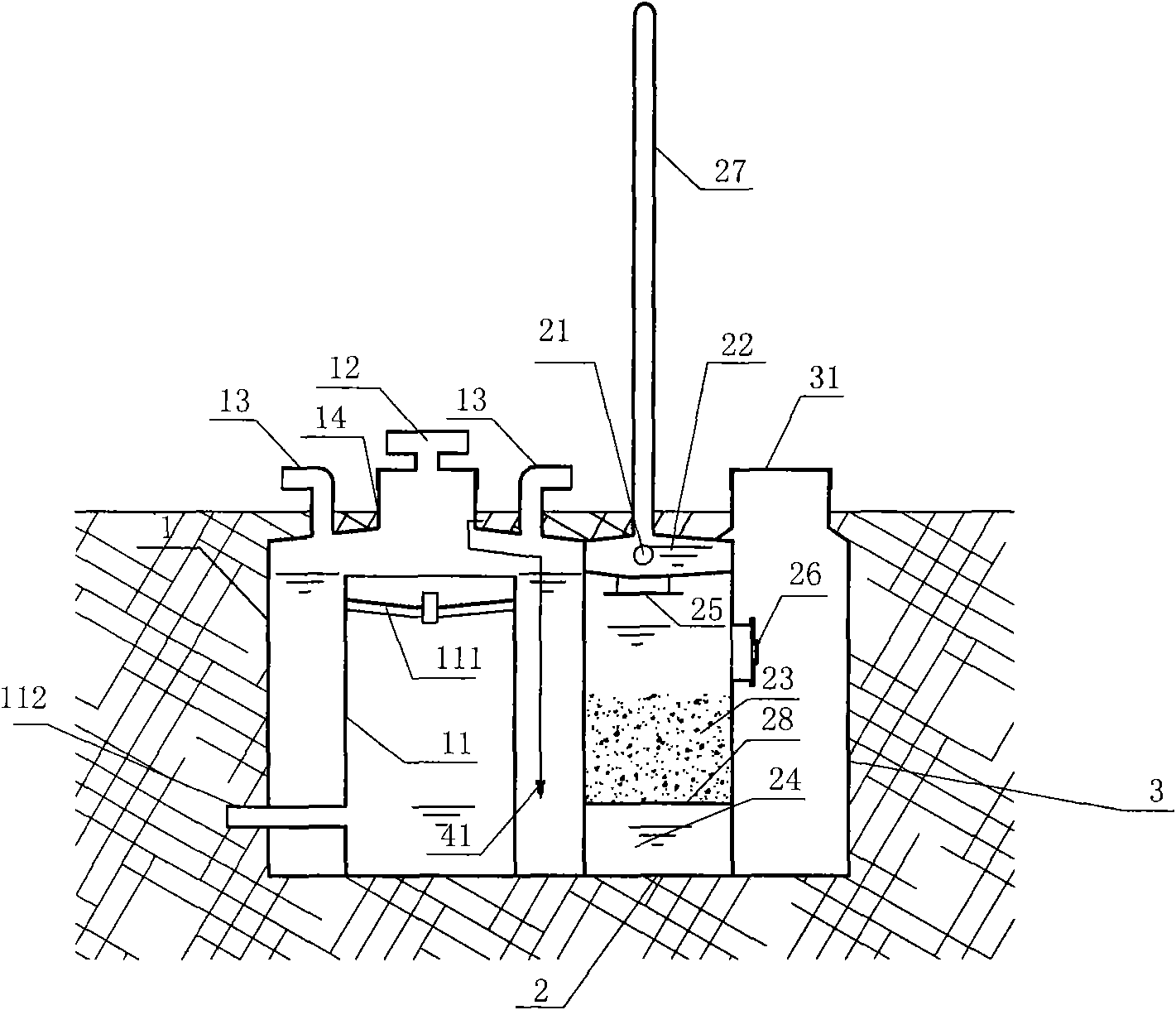 Underground percolating water treatment plant and water treatment method applying same