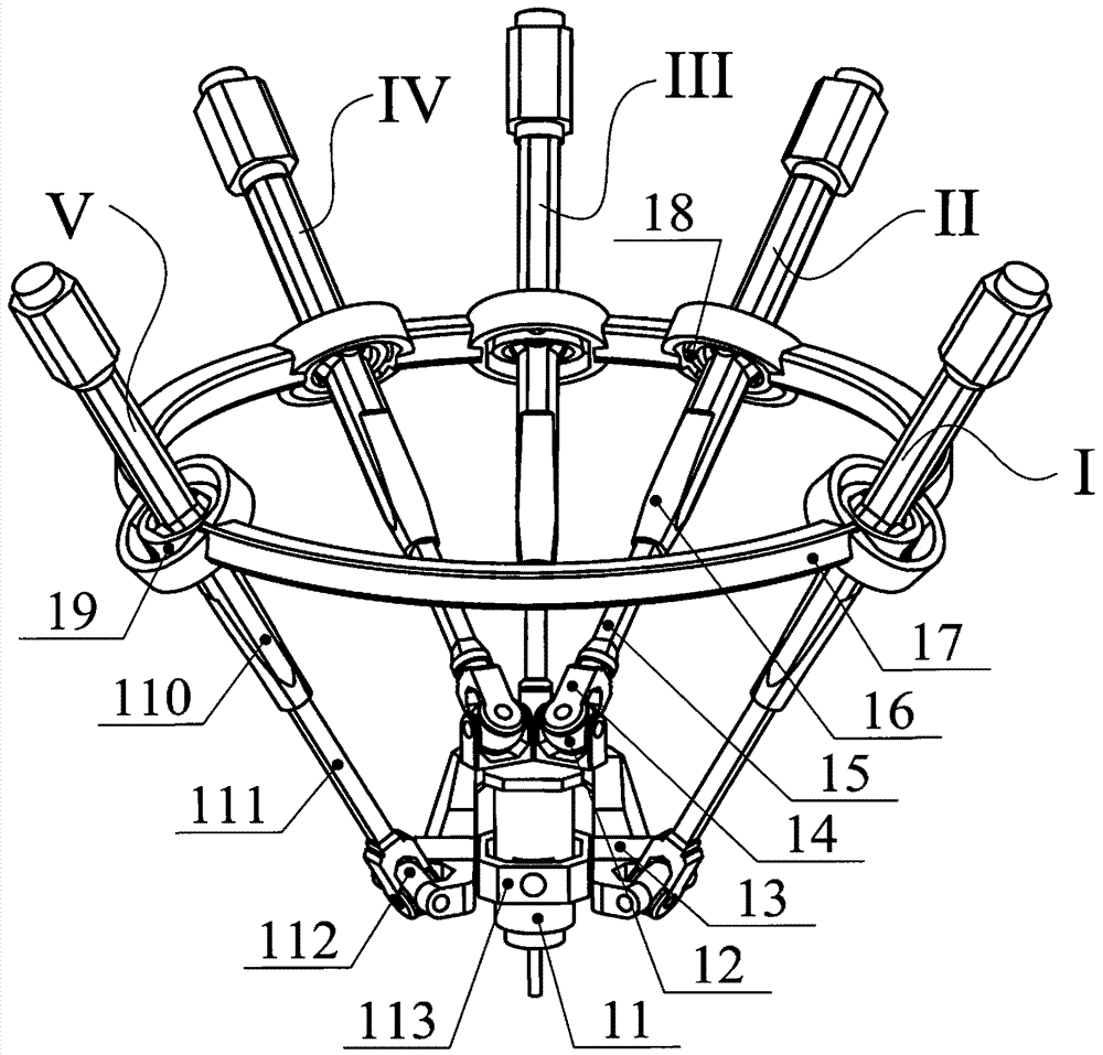 Multi-axis linkage device capable of realizing five-surface machining