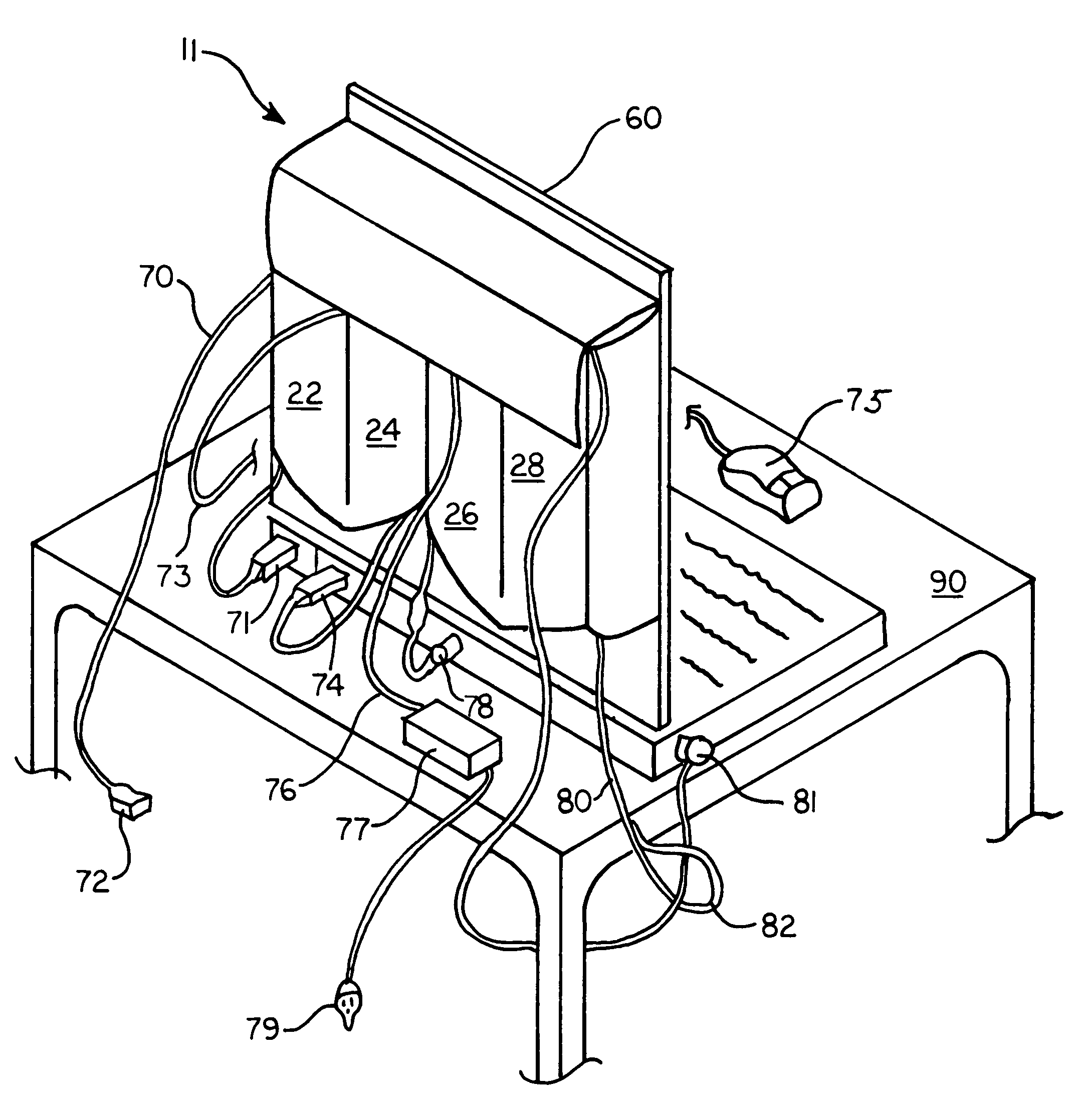 Computer equipment storing and transporting organizer system
