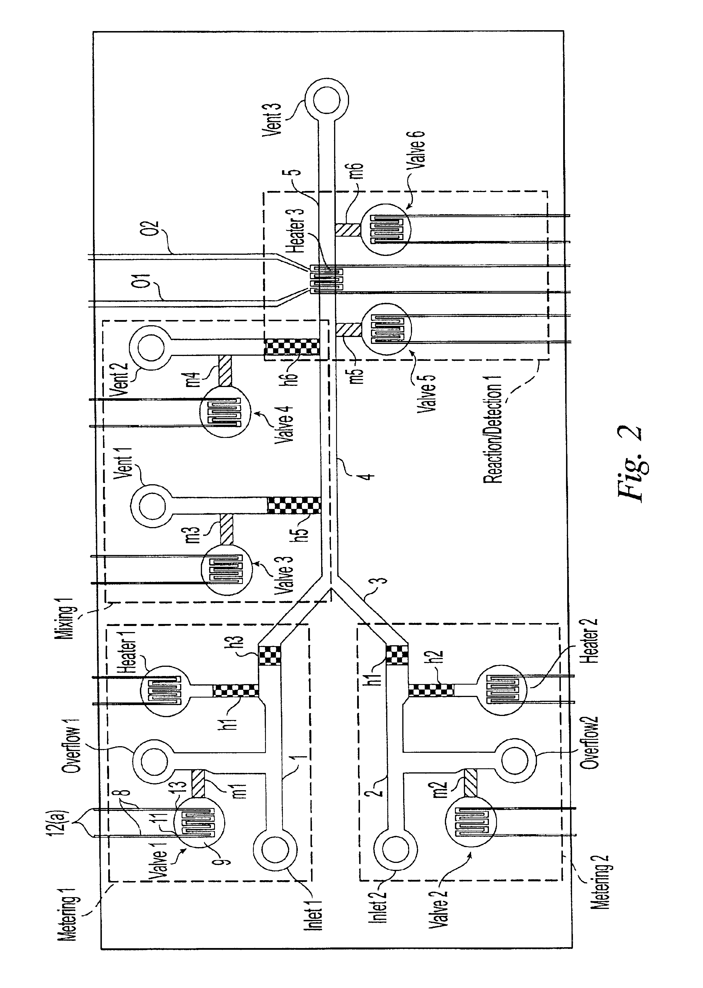 Microfluidic devices having a reduced number of input and output connections