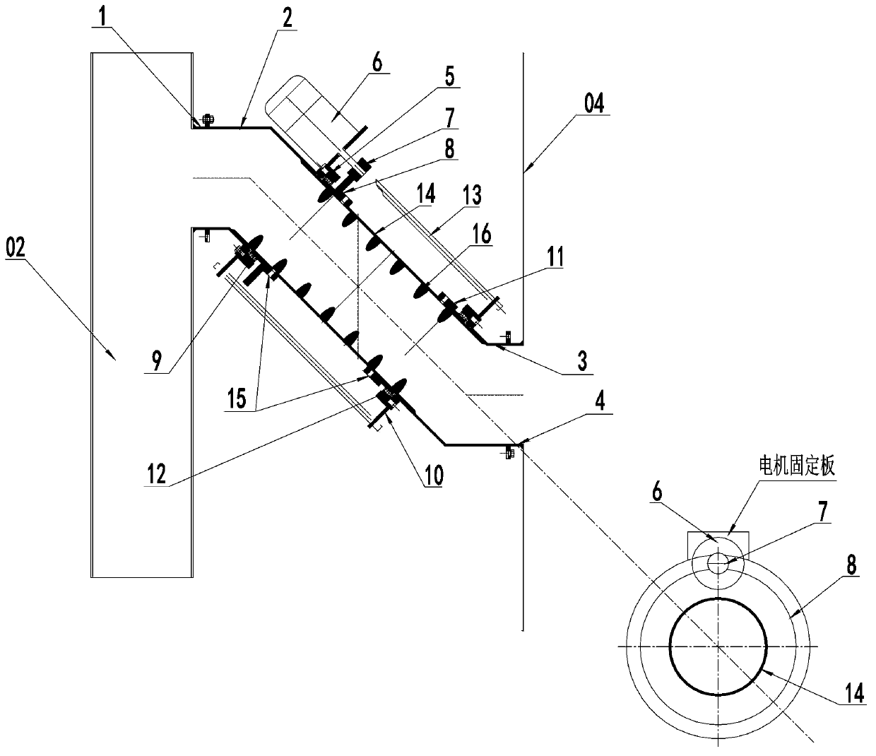 Full-mechanical drive feeding device of reactor with high solid concentration