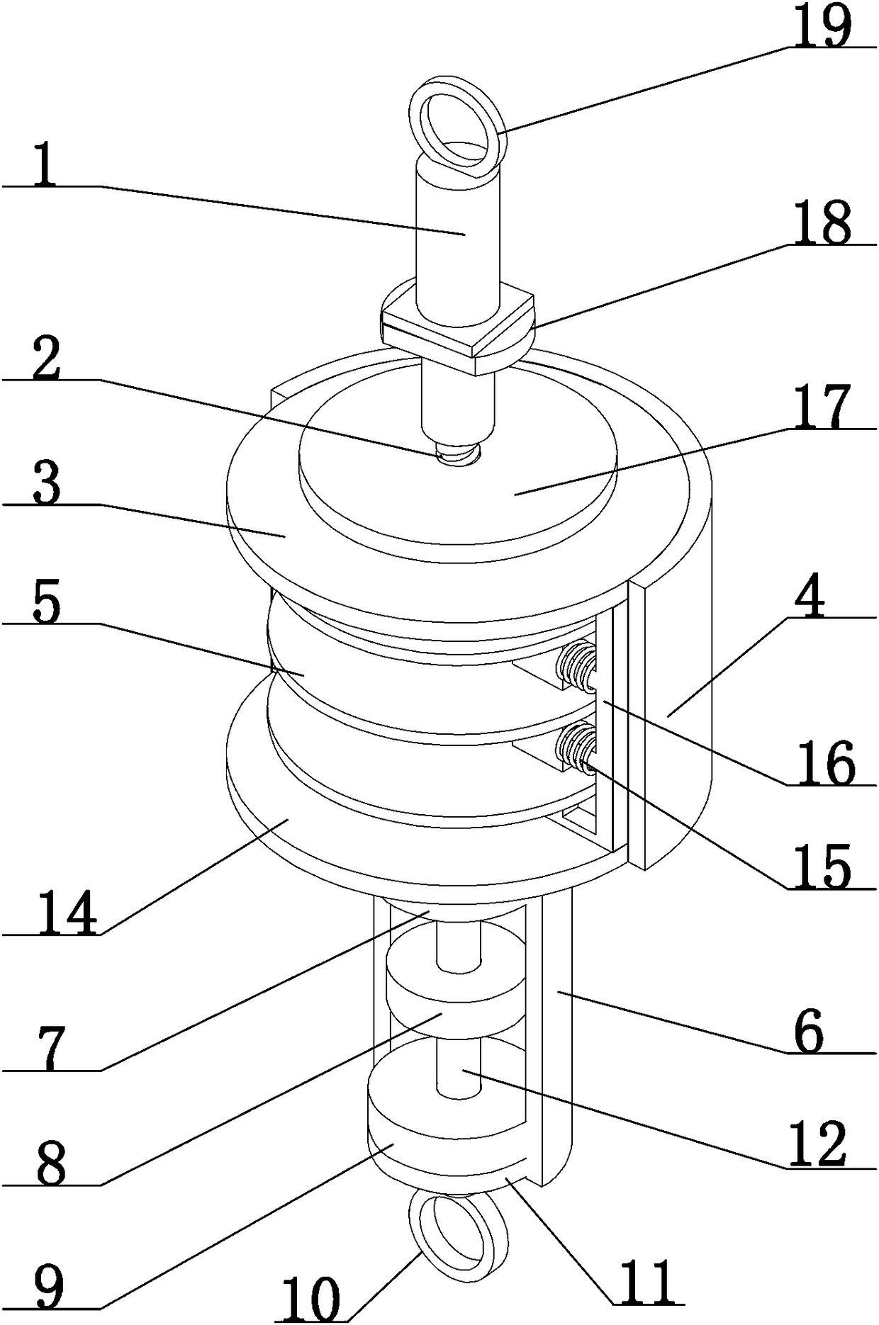 Three-element vibration damping device connecting damper element with inerter in parallel manner, design method of three-element vibration damping device and assembly method of three-element vibration damping device