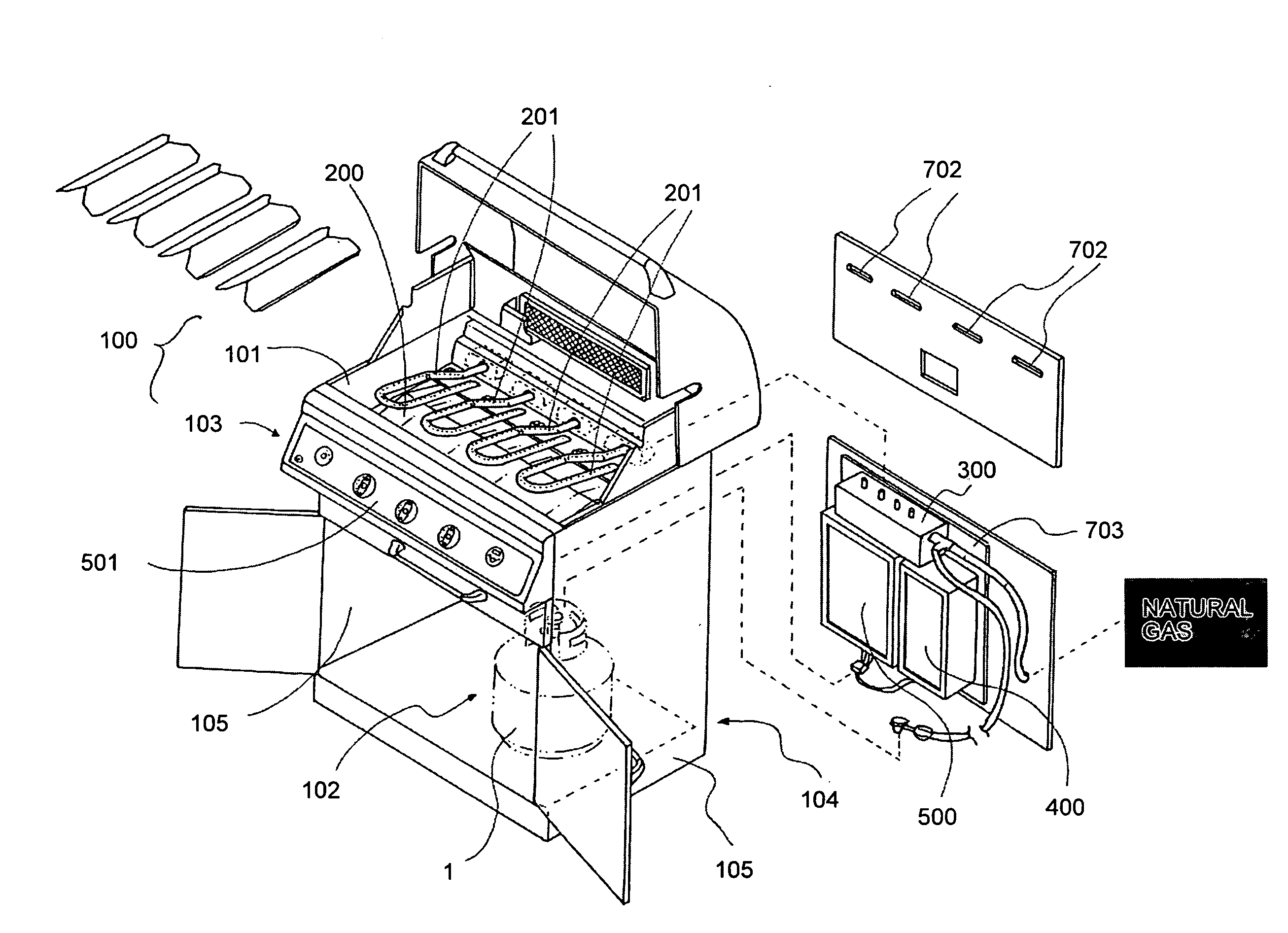 Gas grill apparatus with integrated modules