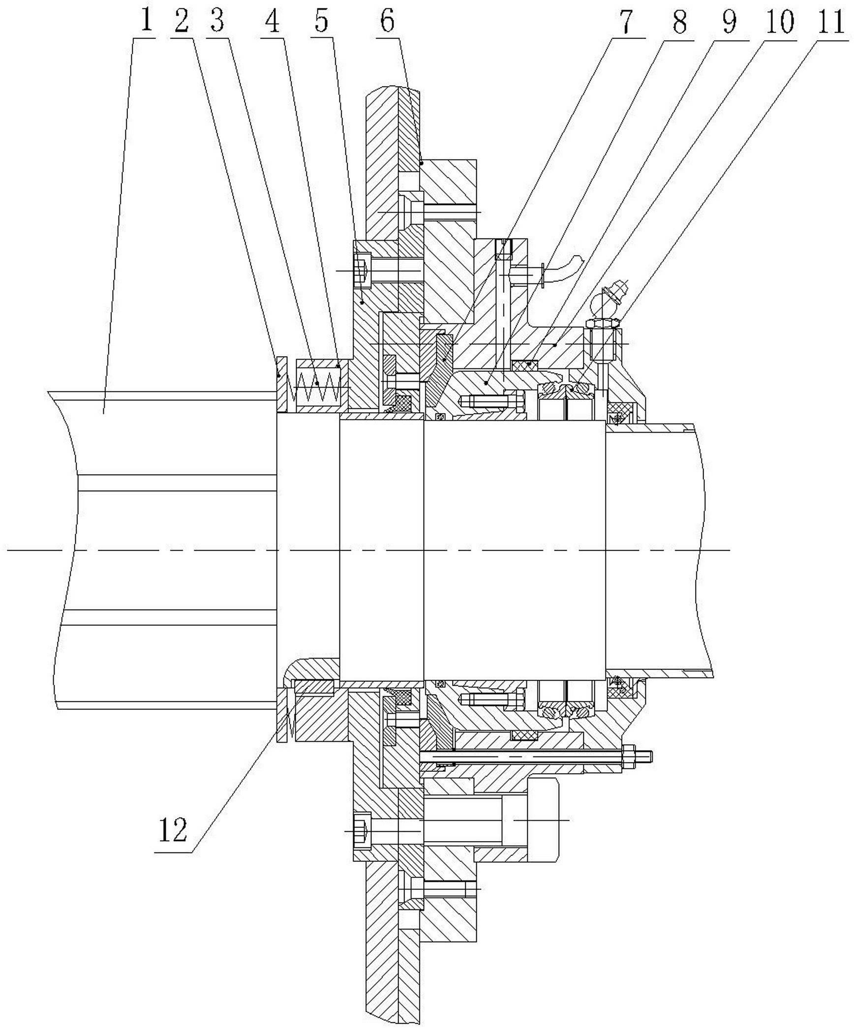 Novel shaft-end sealing structure of concrete mixer