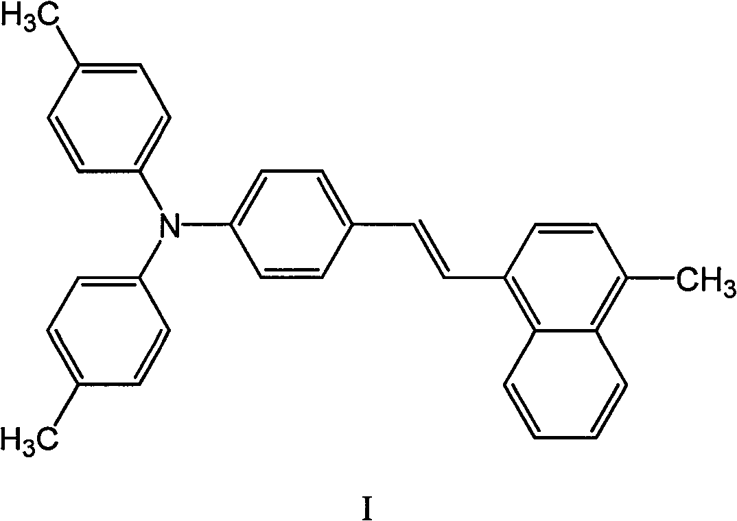 1-methyl-4[4-(n,n-p-methylphenyl amido)styryl]naphthyl and method of manufacturing the same and application thereof