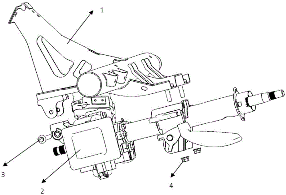 An auxiliary structure for installing an automobile steering column