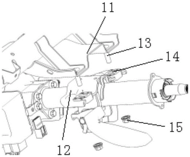 An auxiliary structure for installing an automobile steering column