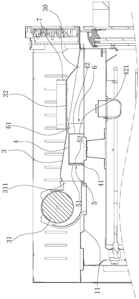 Air guide structure and baking and cooking device with air guide structure