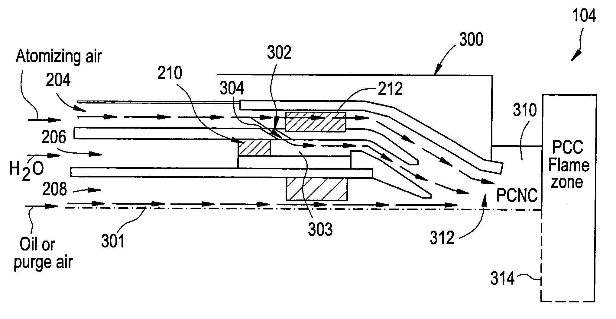 Liquid fuel nozzle apparatus with passive water injection purge