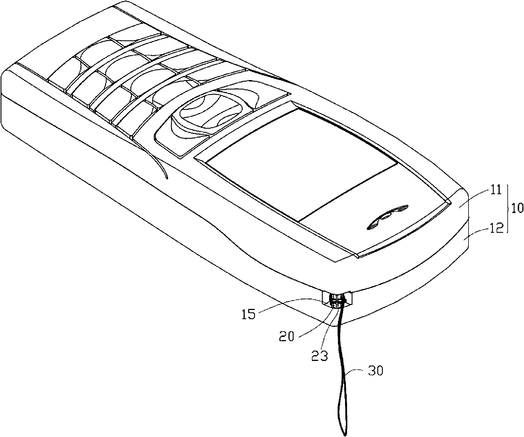 Hanging ornament installation structure and portable electronic device with same