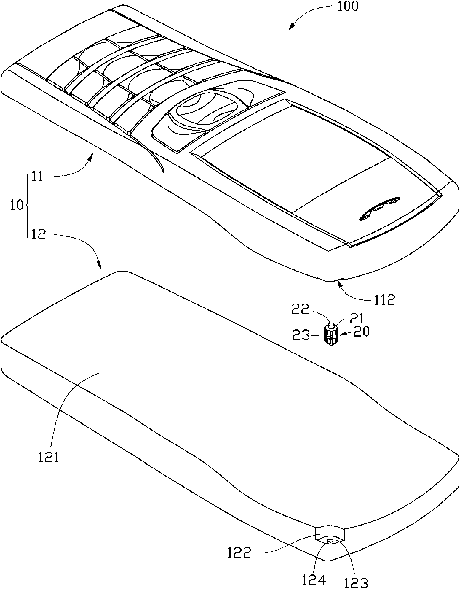 Hanging ornament installation structure and portable electronic device with same
