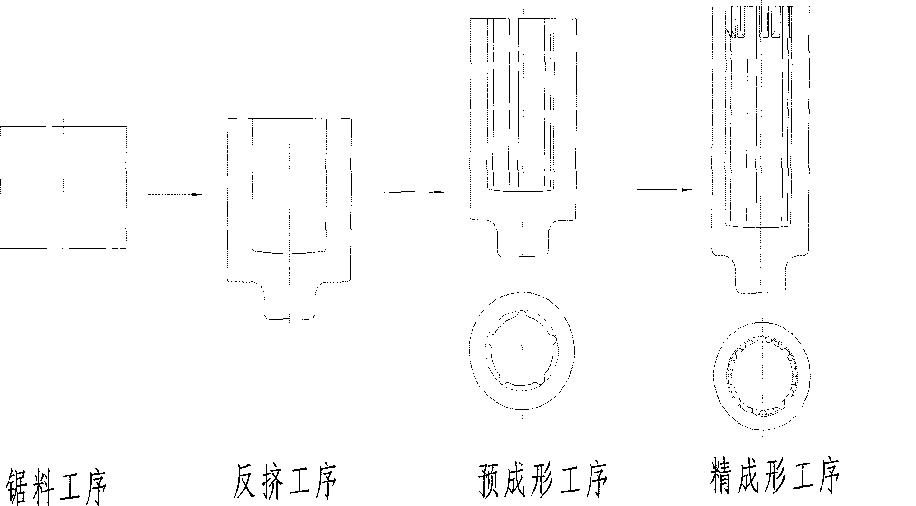 Accurate forming method of special-shape deep-hole type parts