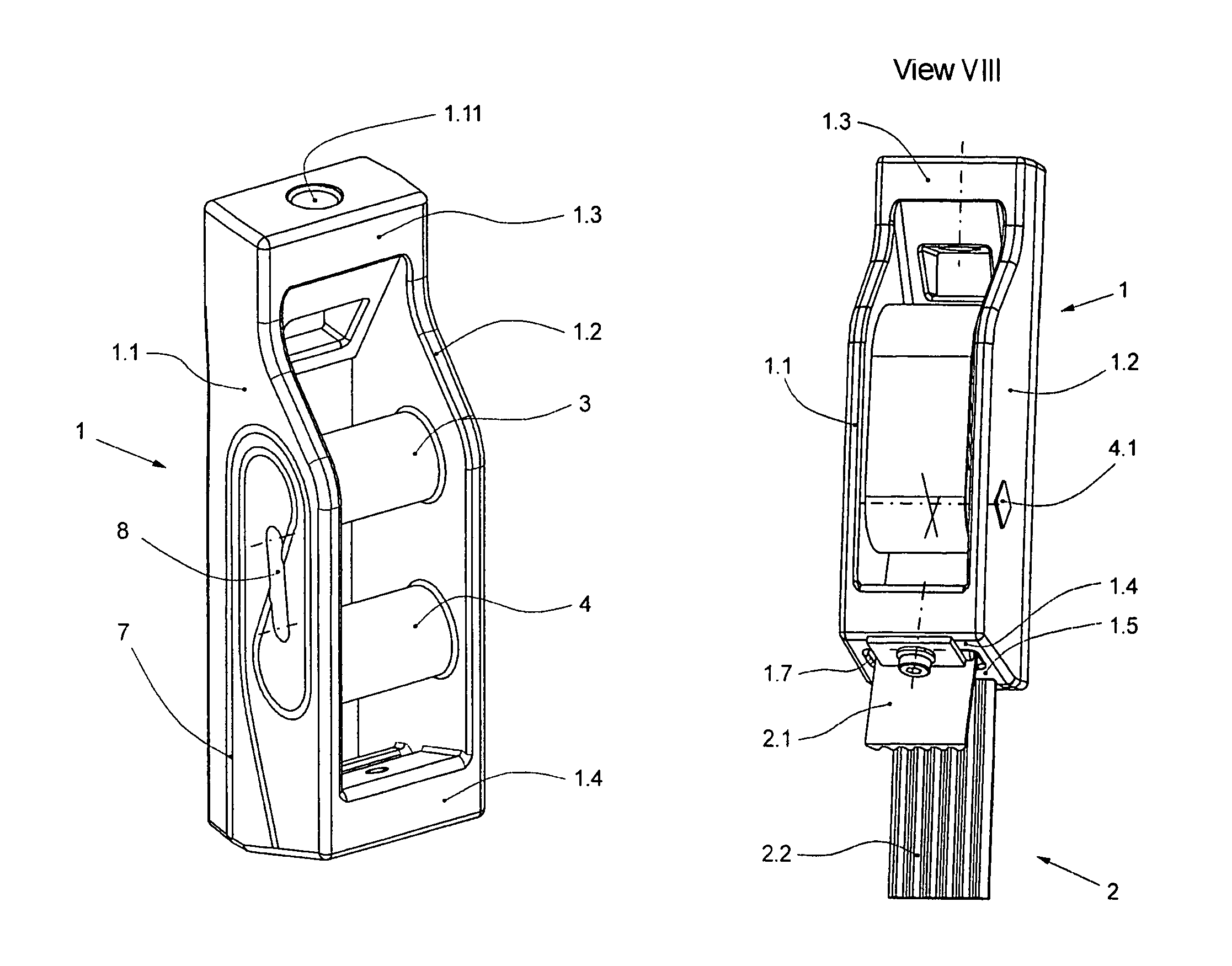 End-connector and method for fastening a flat-belt type suspension means of an elevator system