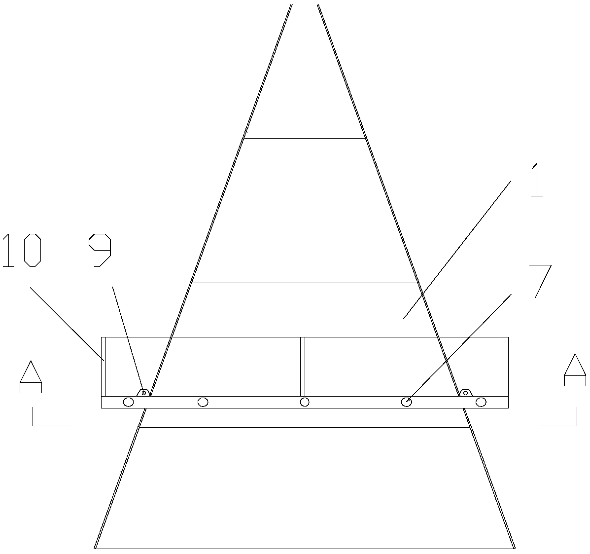 Adjustable platform used for assembling and welding of cone stock bins