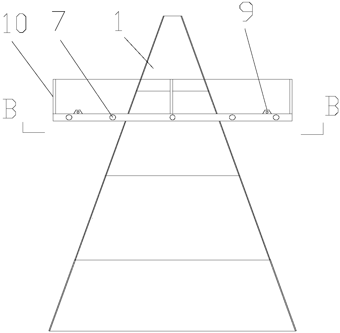 Adjustable platform used for assembling and welding of cone stock bins