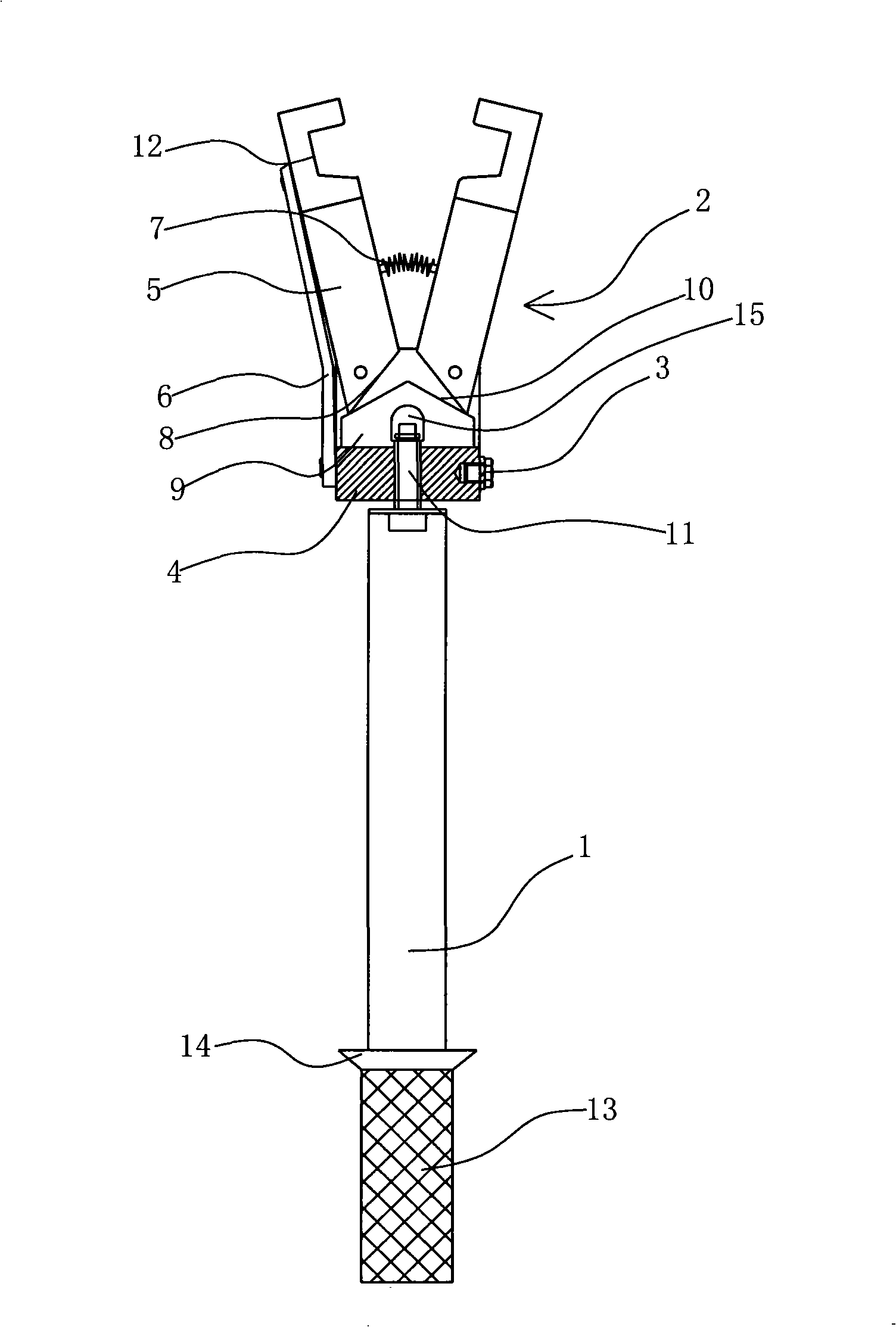 Straight-clamping type grounding wire