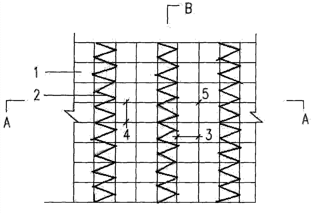 Densely-arrayed spiral stirrup confined concrete shear wall structure and construction method thereof