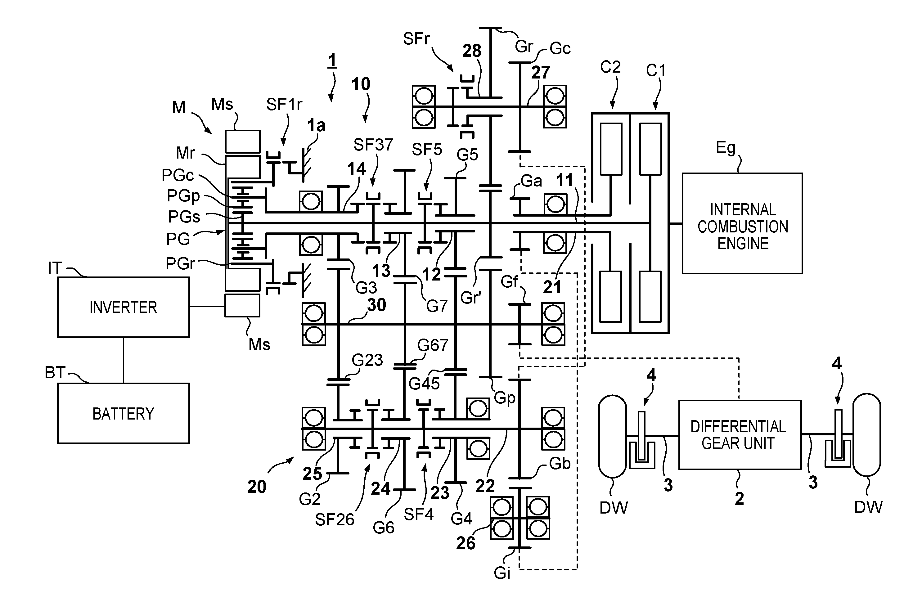 Transmission control for a hybrid electric vehicle with regenerative braking