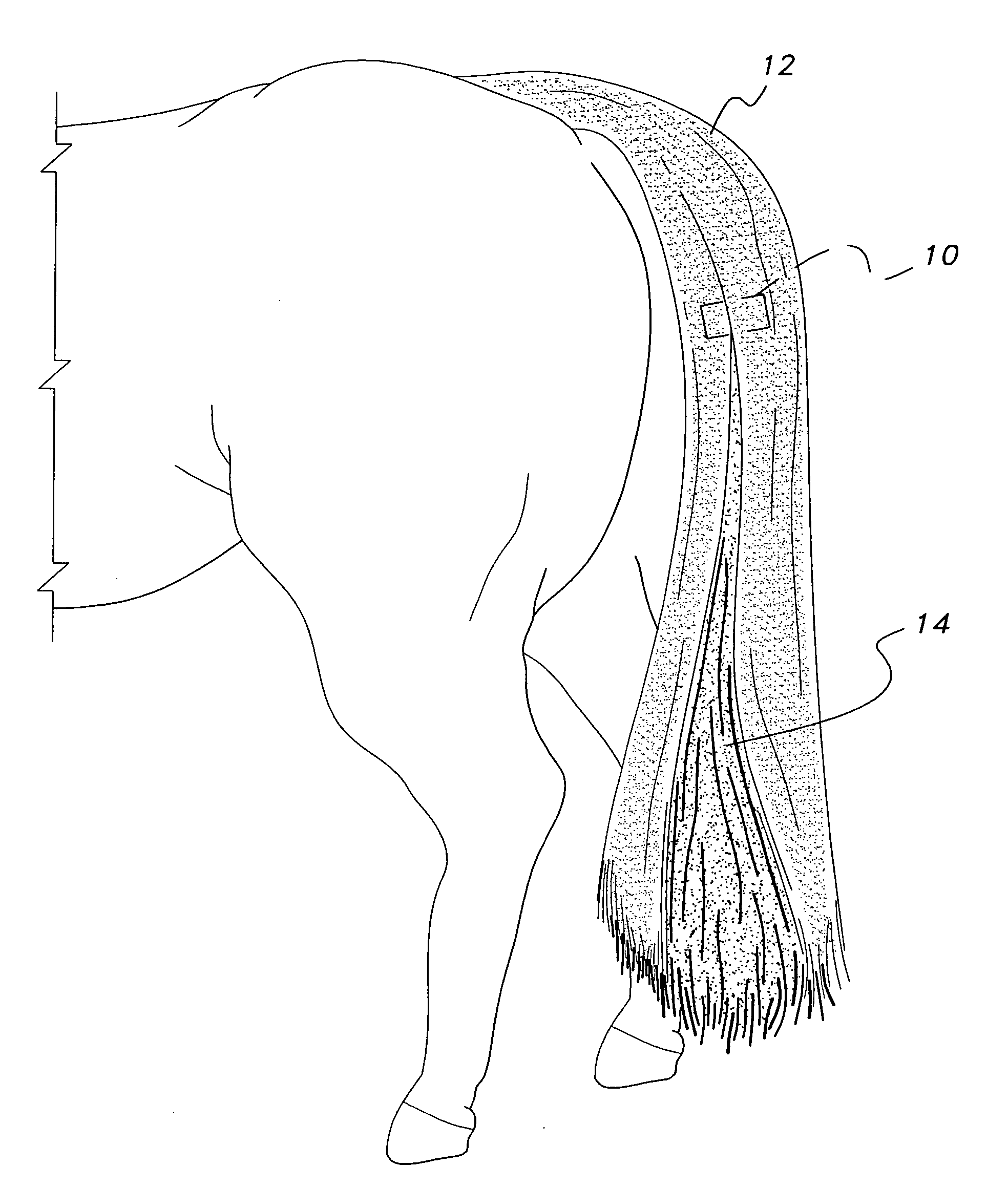 Device for attaching an artificial tail to an animal