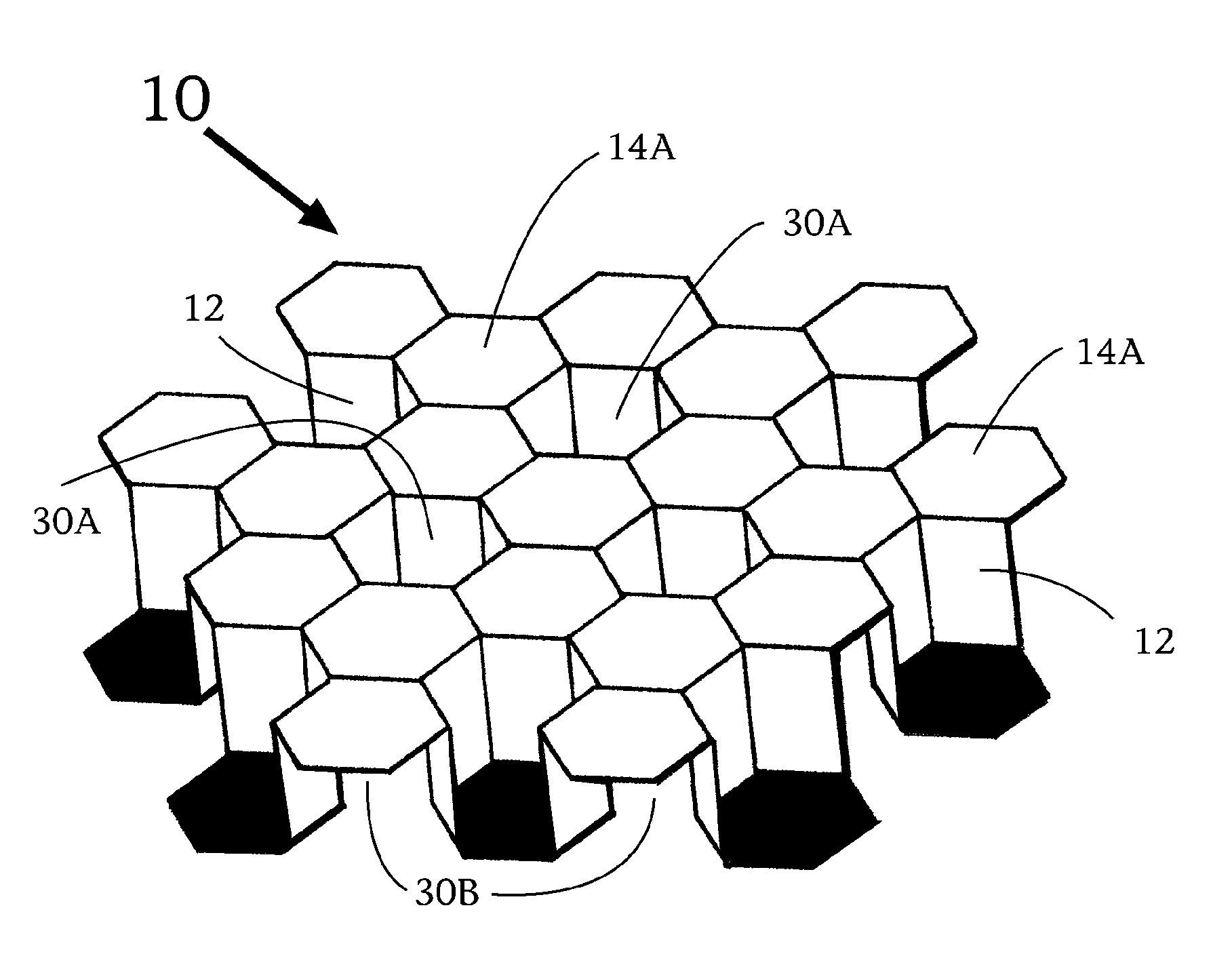 Flexible construction element with large bonding surface area and method of manufacture