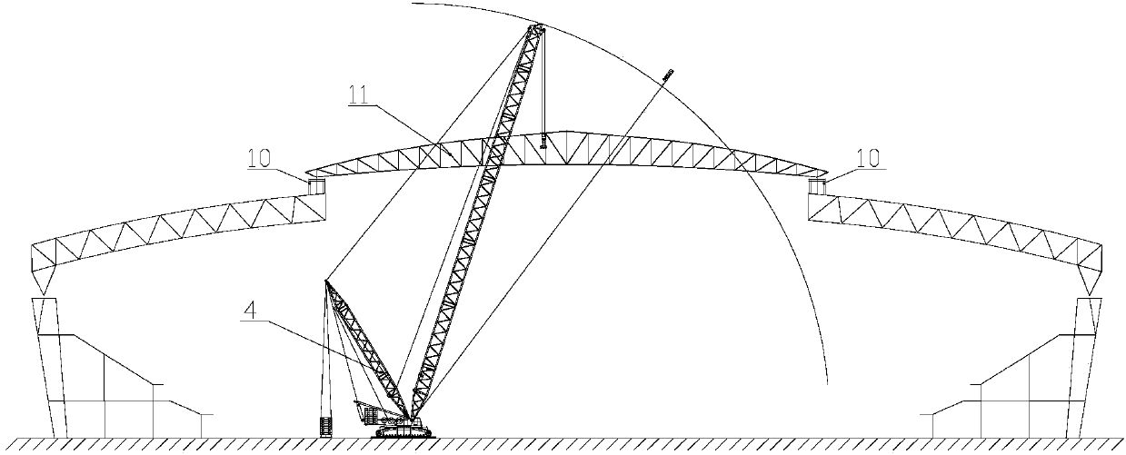 A construction method for the movable structure of the open-close roof system