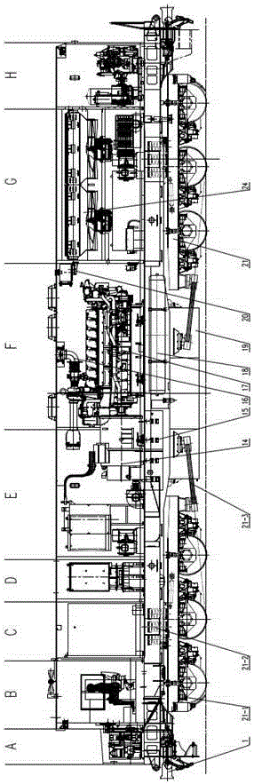 Diesel locomotive adopting traction mode of flex-coil spring side bearing and low-level diagonal draw bar