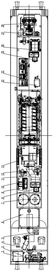 Diesel locomotive adopting traction mode of flex-coil spring side bearing and low-level diagonal draw bar