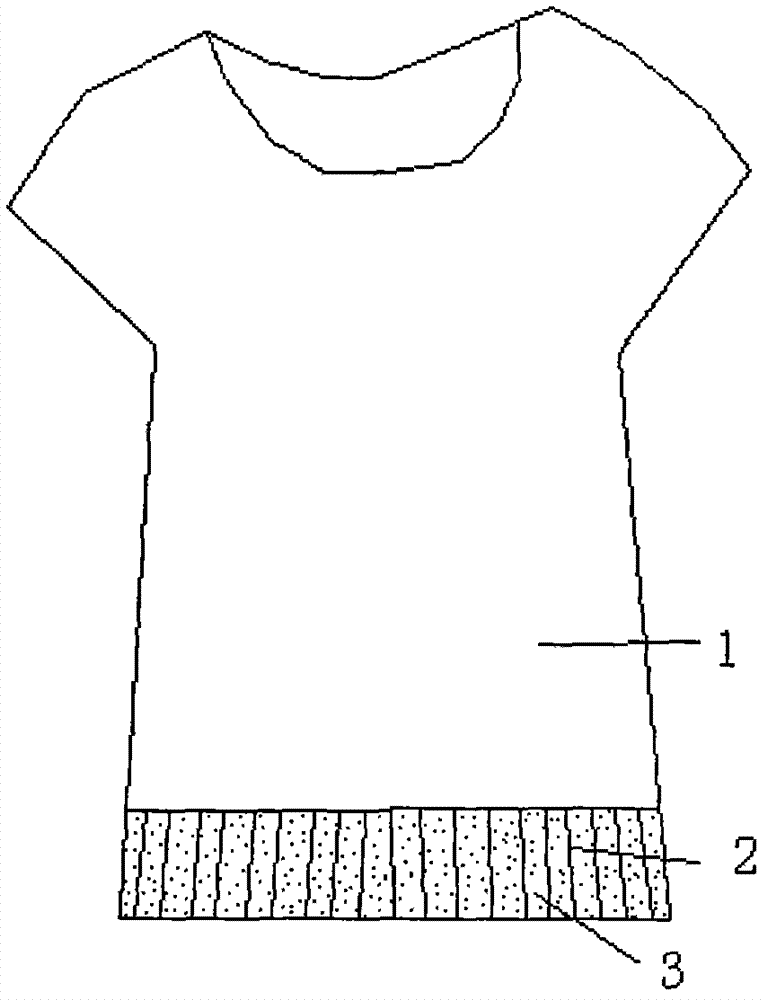 Anti-radiation self-luminous T-shirt with hem provided with rubber band