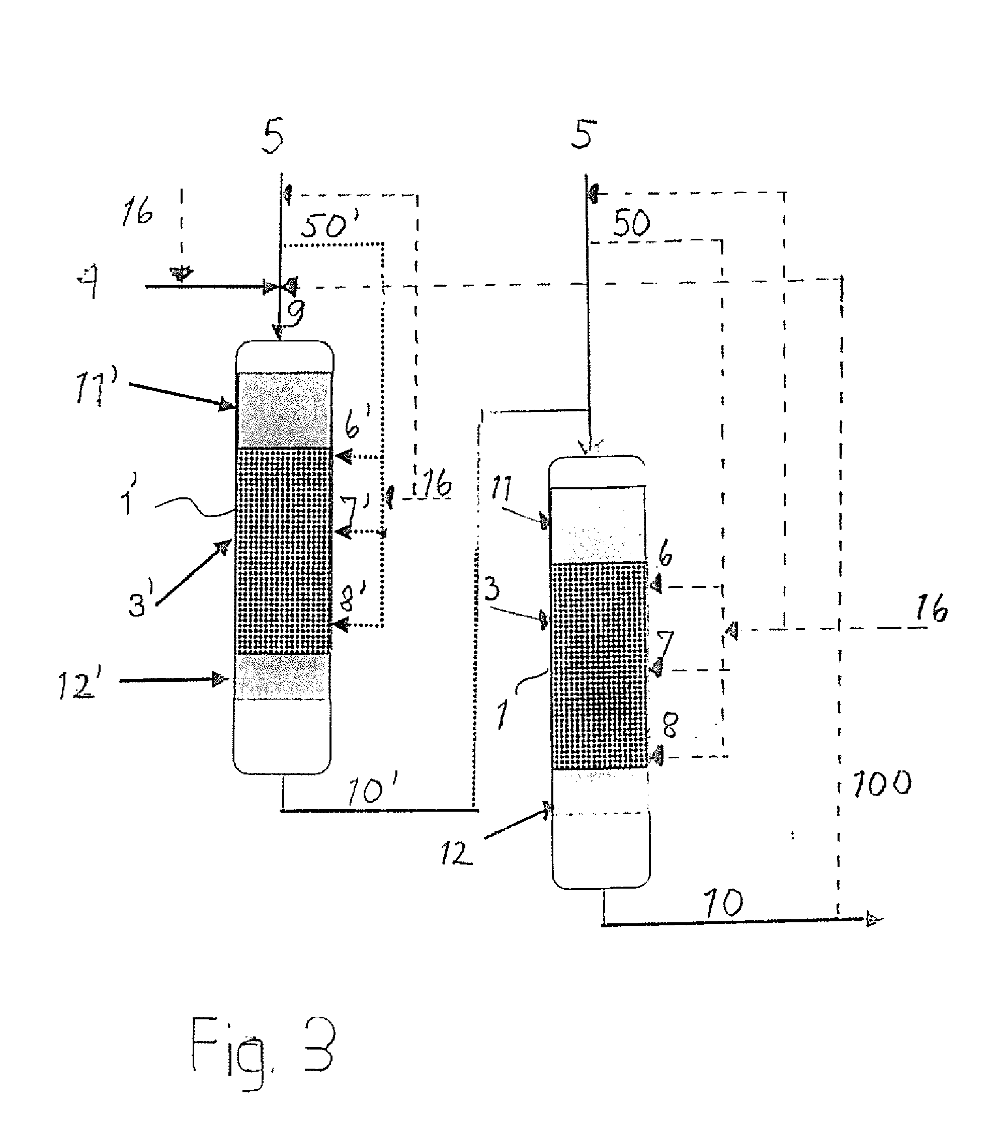 Process and apparatus for producing hydrocarbons by hydrogenating a terpene feed