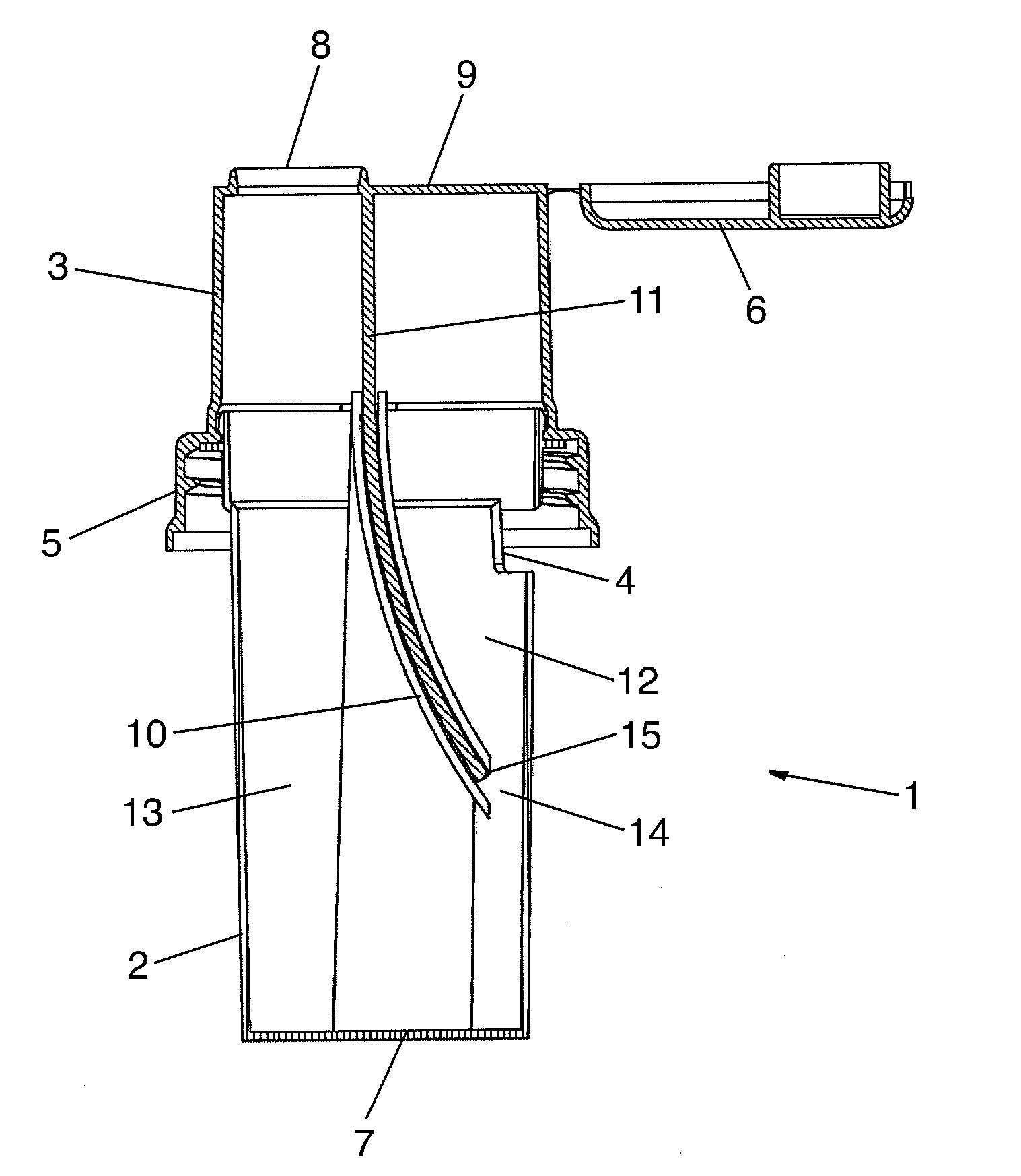 Dispensing device for dispensing a liquid product