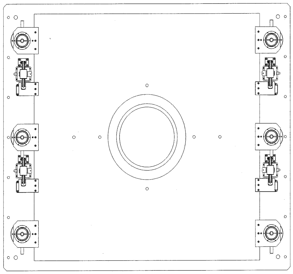 A detection device for simulating the impact of the coil on the pressure plate when the transformer is short-circuited