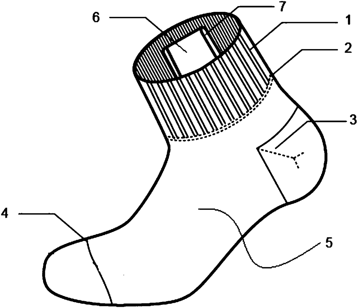 Sock with article placing function