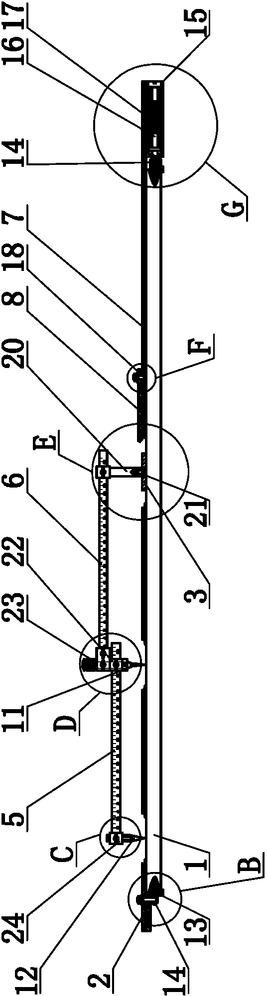 Combined type drawing device of ruler drawing board