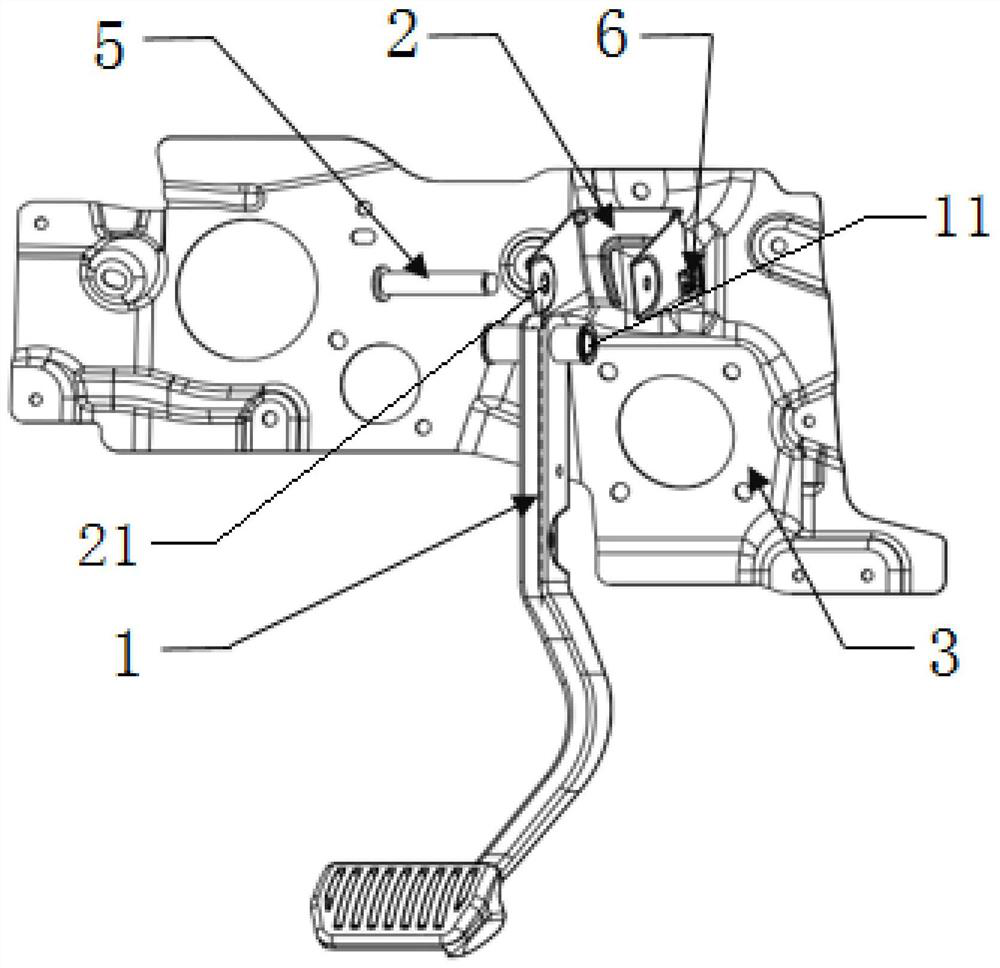 Base-free brake pedal structure