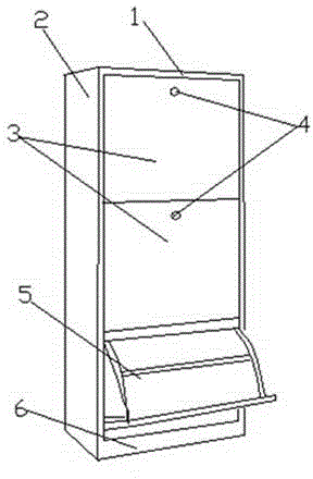Large-capacity tipping-bucket shoe cabinet with doors