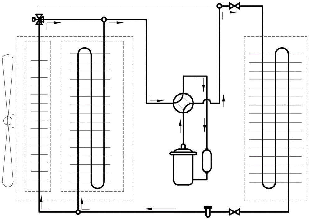 Area-separated and functionalized defrosting system of heat pump type air cooled air conditioner
