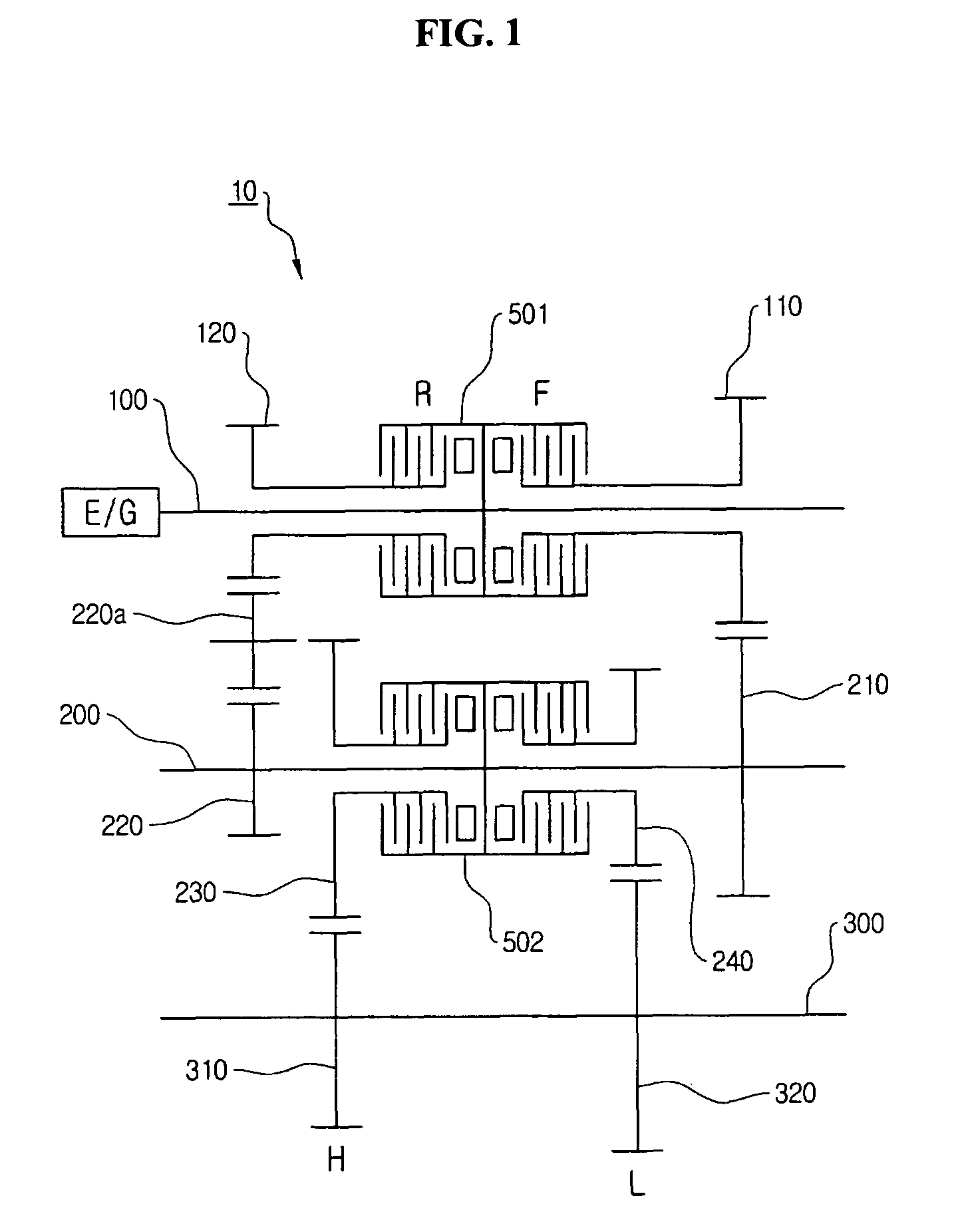 Transmission for tractor