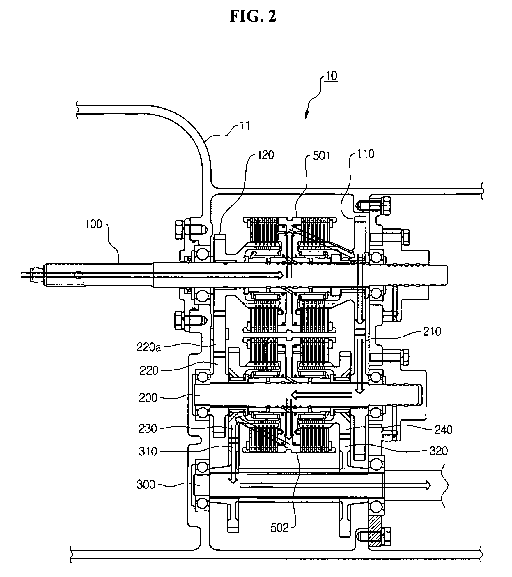 Transmission for tractor