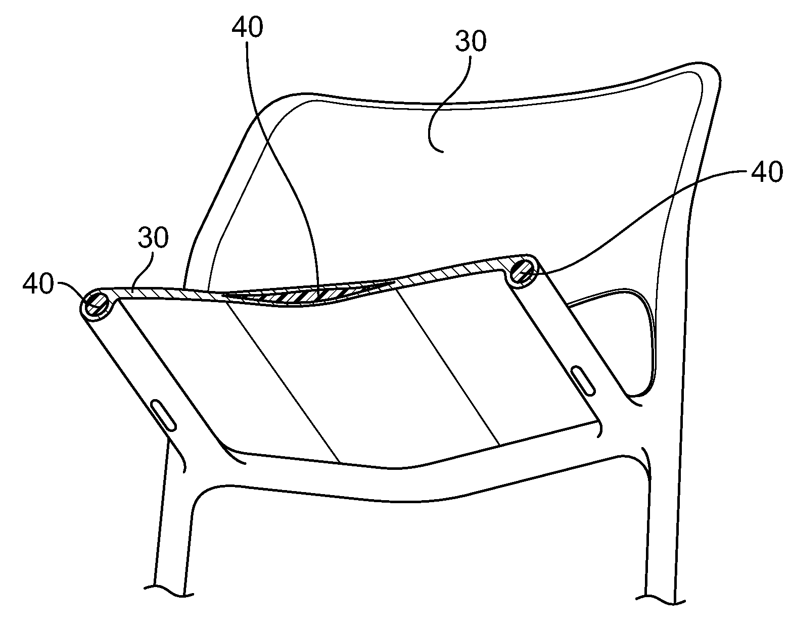 Co-injection molded chair