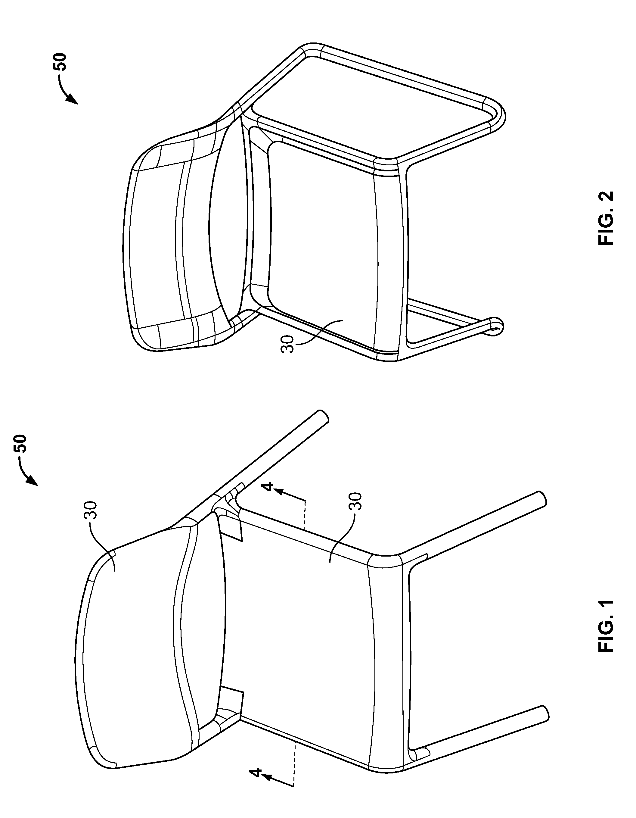 Co-injection molded chair