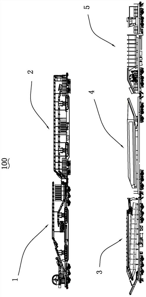 Ballast replacing vehicle set for ballast replacing operation in turnout replacing process