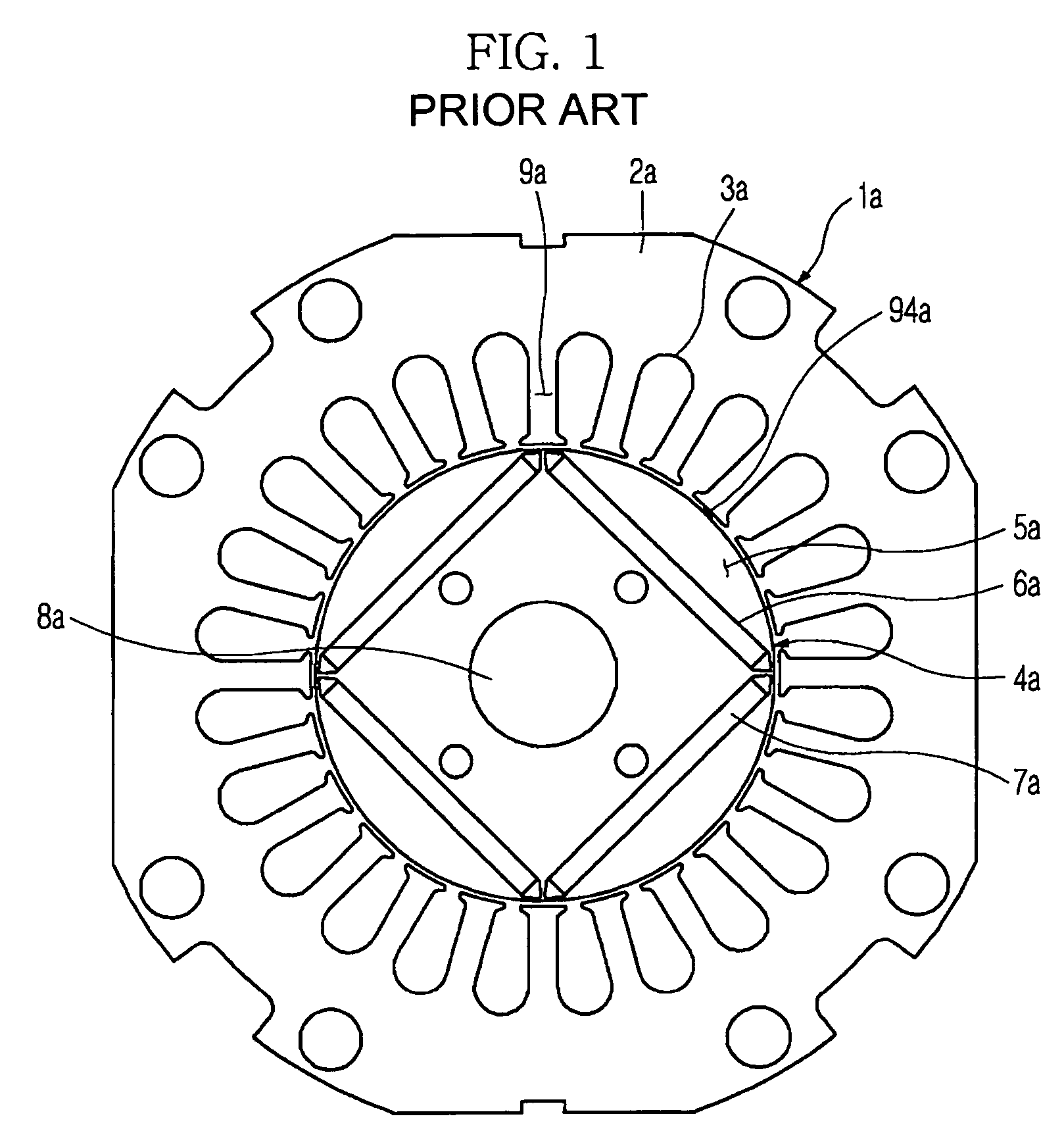 Permanent magnet motor having stator poles with stepped-end-surfaces and rotor with outer-circumferential-recessed surface