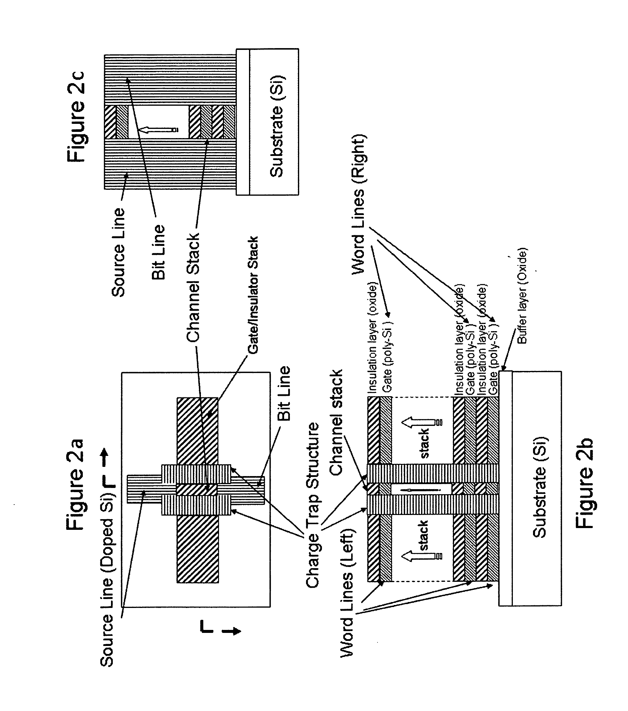 Three-dimensional non-volatile nor-type flash memory