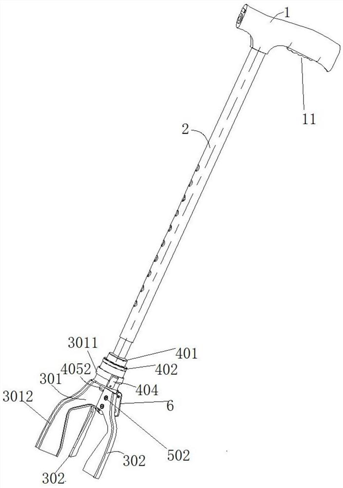 Crutch with variable supporting foot