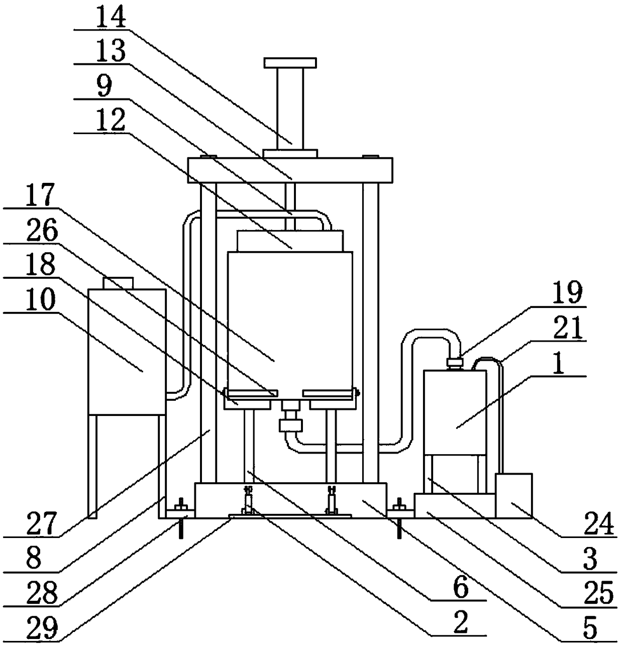 Water and sand separation and measurement device in water and sand uprush test system