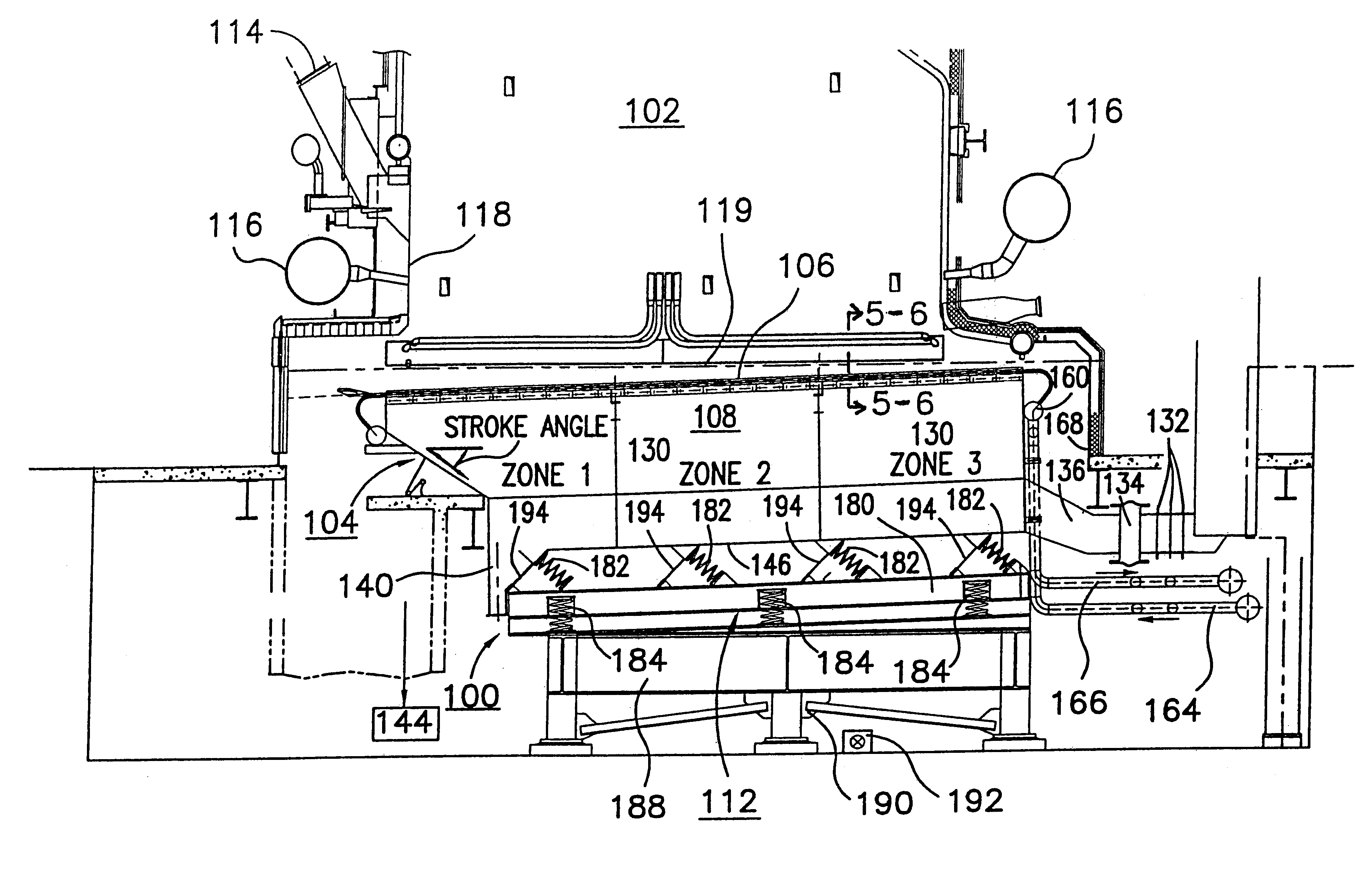 Water-cooled oscillating grate system