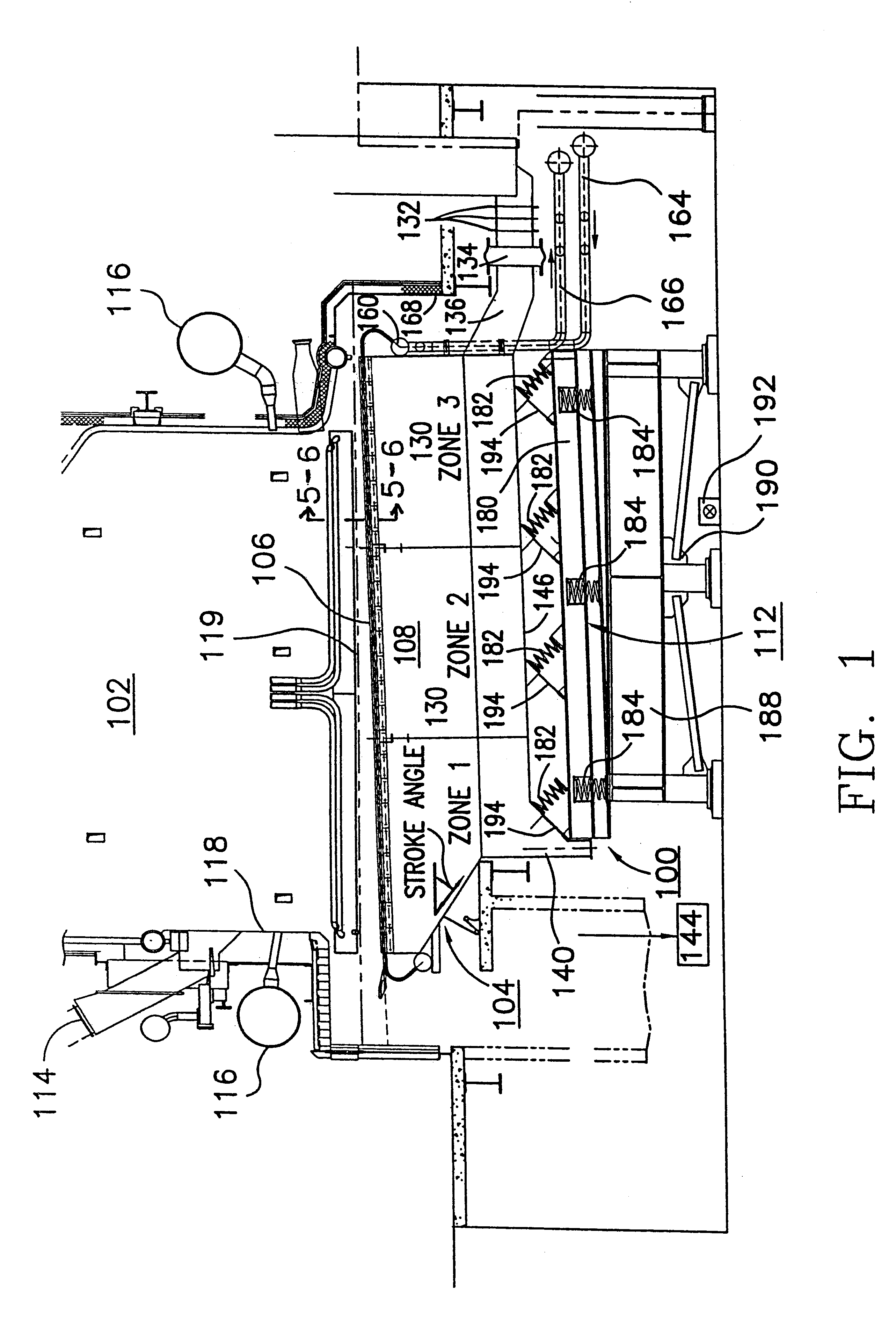 Water-cooled oscillating grate system