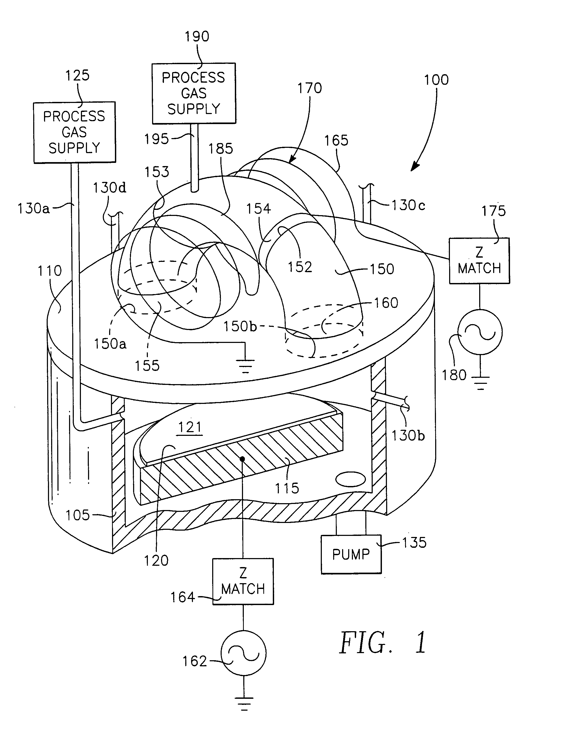 Plasma immersion ion implantation system including an inductively coupled plasma source having low dissociation and low minimum plasma voltage