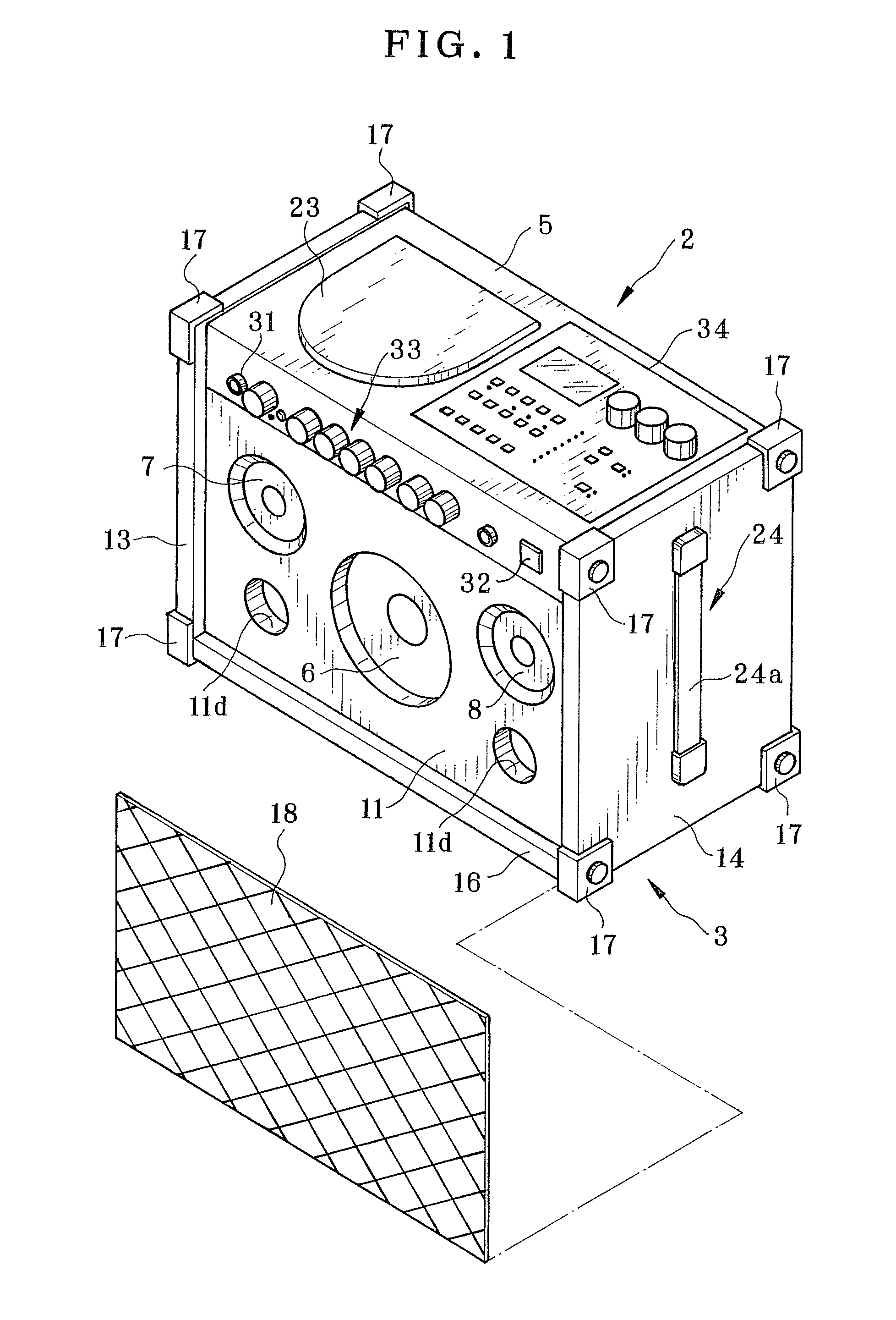 Sound amplifier with speaker